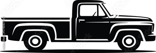 Classic american pickup truck silhouette