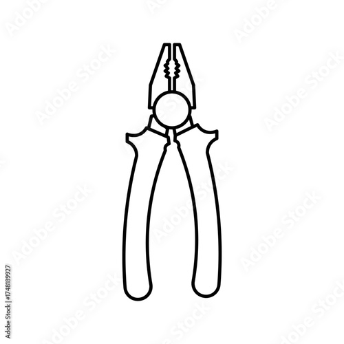  pliers tool icon white on backround