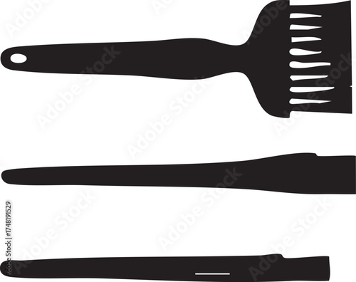 hair comb isolated on white, Anti Static Brushes for barbar vector illustrations