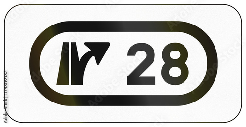Additional road sign panel used in France - Exit number