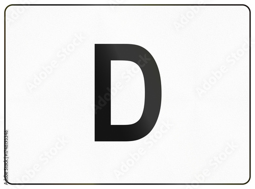 Additional road sign panel used in France - Tunnel category D