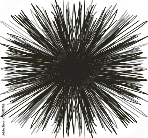 On the screen there is a large sea urchin or barb.