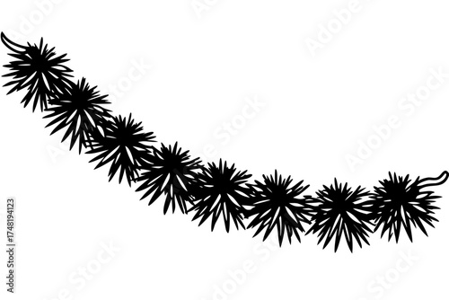 christmas tinsel  silhouette illustration