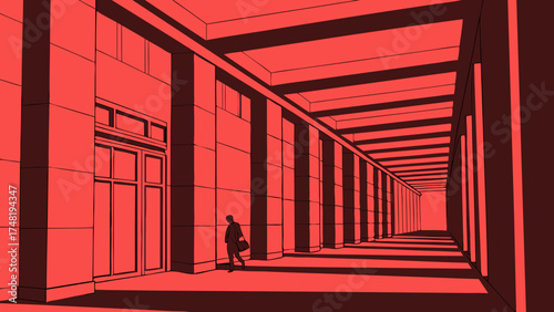 Corridor Walkway Silhouette.