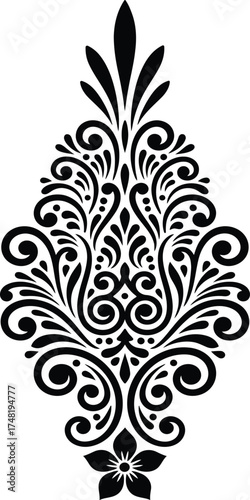 Art & Illustration The black-and-white design exudes sophistication and classic beauty, making it suitable for decorative purposes, backgrounds, or artistic projects.
