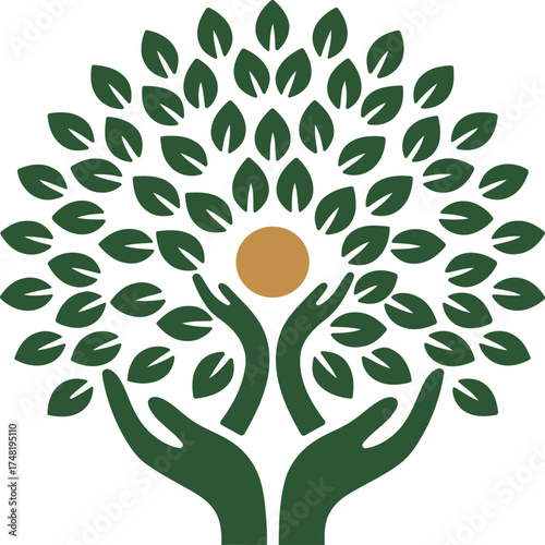  The design symbolizes growth, nurturing, and the connection between nature and humanity, making it perfect for themes related to environmentalism, wellness, and community.