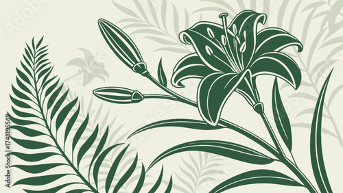 Floral Illustration with botanical elements.