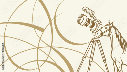 A Telescope With a Horse Against the Background.