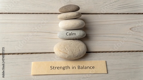 Tranquil Stacked Stones Symbolizing Calm and Strength in Balance