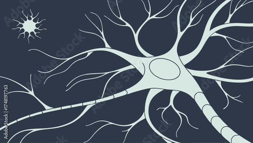 Abstract Neuron Structure Illustration.