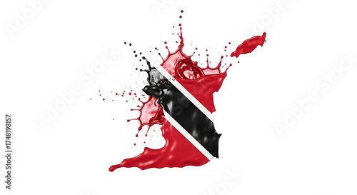 Trinidad and tobago map in the form of a splash of paint trinidad and tobago flag in the form of a splash of paint on a transparent background the concept of national identity isolated on transparent 