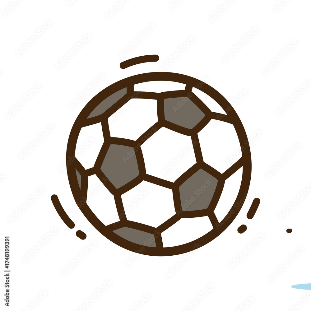 Obraz premium Hand Drawn Style Soccer Ball With Motion Lines On White Background Simple Sport Doodle Icon