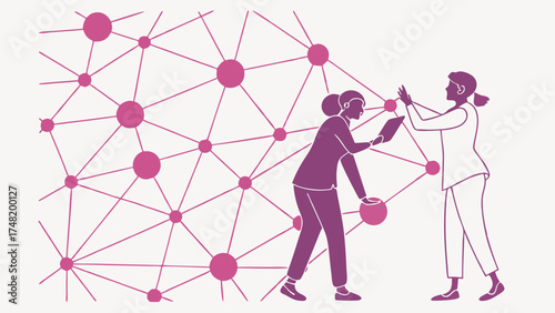 Network collaboration and connections concept.