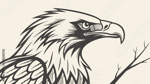 Eagle Head Silhouette Illustration for Logos Designs and Symbols.