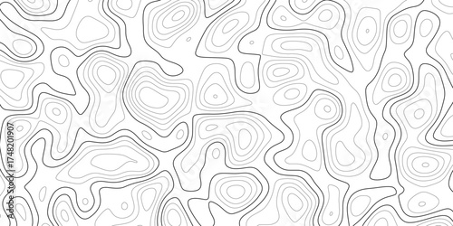 Topographic line contour map background, geographic grid map. Design illustration for wall art, fabric, packaging, web, banner, wallpaper.
