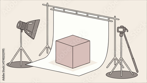Studio Photography Setup Illustration.