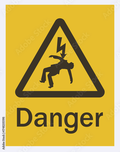 Live wire Danger with danger for underground live wire in electric wire danger in metro rail station electric hazard for live wires.Warning sign for alert and safe from hazards keep pedestrians safe  