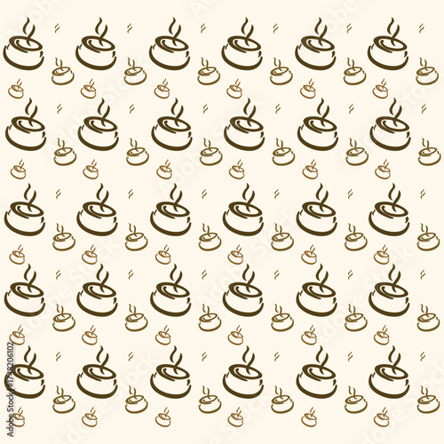 Coffee cup pattern on a light background illustration