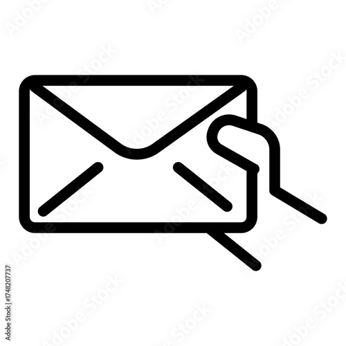 Legal Communication Envelope icon from the Notary icon collection (Outline Style)