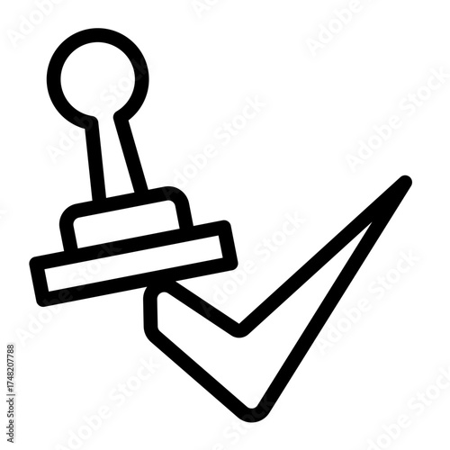 Official Stamp Verification icon from the Notary icon collection (Outline Style)