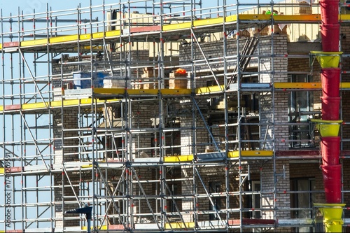 construction site with scaffolding