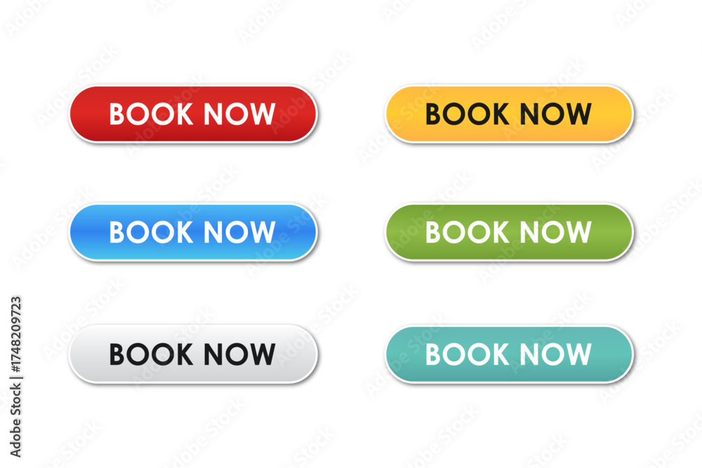 Fototapeta premium Book now button vector llustration