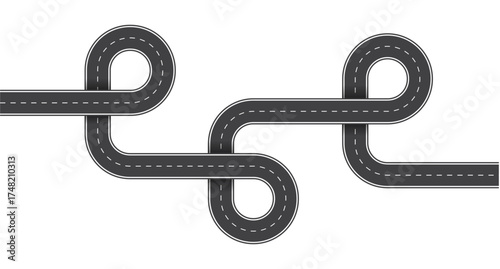 Asphalt road template. Highway or road background. Road way location infographic template. Vector illustration. 