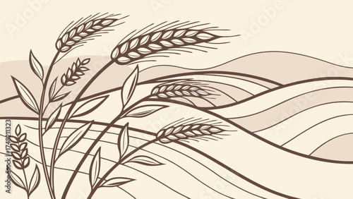 Wheat Field Illustration.