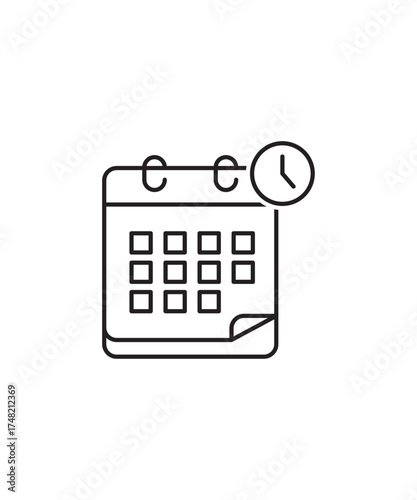 calendar icon, vector best line icon.