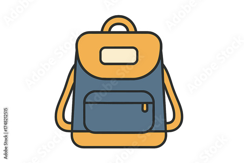 Simple school backpack or rucksack used for travel, hiking, and education