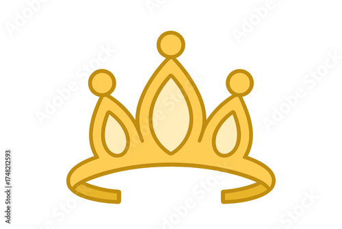 Stylized golden crown icon symbolizing royalty, success, luxury, and achievement