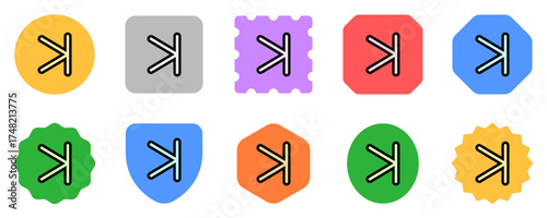 Vector arrow chevron with line right icon. Black, white background. Perfect for app and web interfaces, infographics, presentations, marketing, etc.