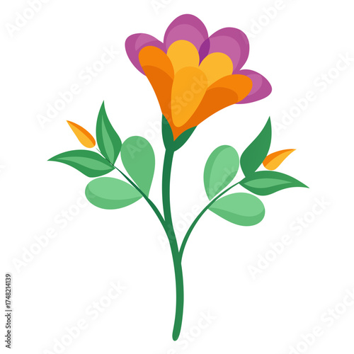 vector illustration of a yellow flower
