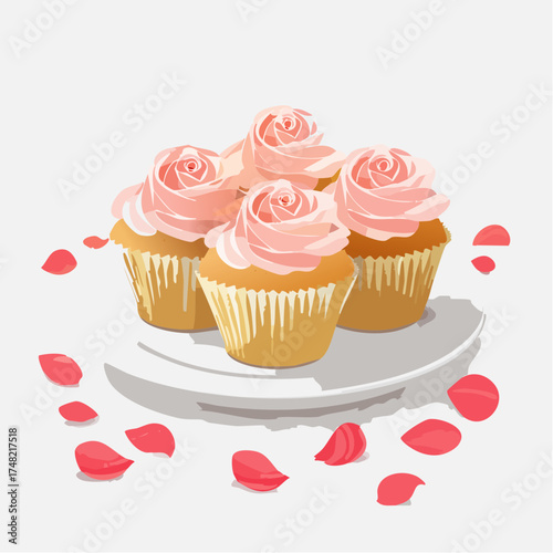 Romantische Rosen-Cupcakes