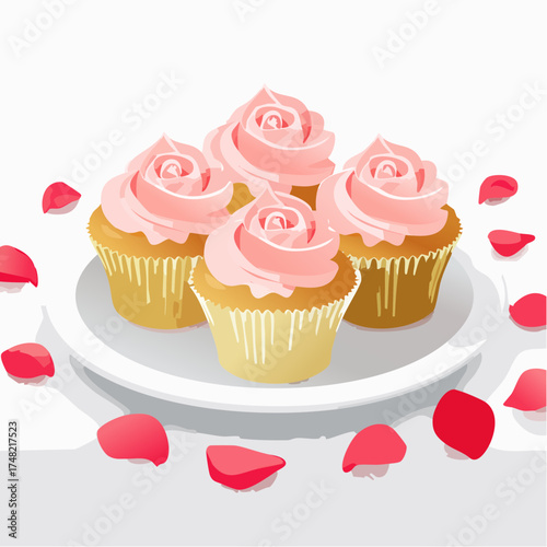 Romantische Rosen-Cupcakes