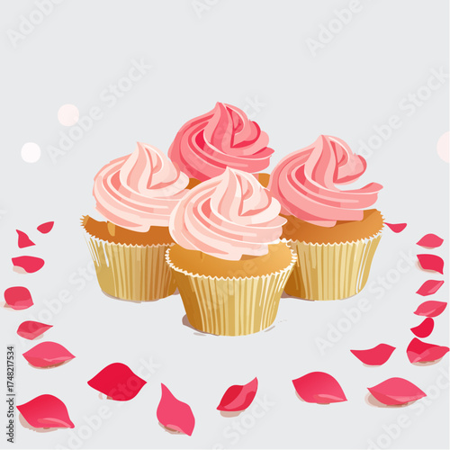 Romantische Rosen-Cupcakes