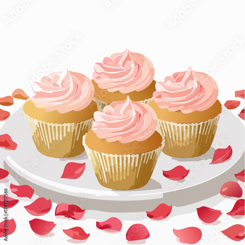 Romantische Rosen-Cupcakes