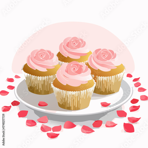 Romantische Rosen-Cupcakes