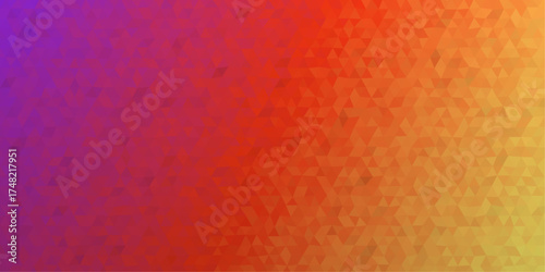 Abstract low poly geometric background with purple to orange gradient vector illustration