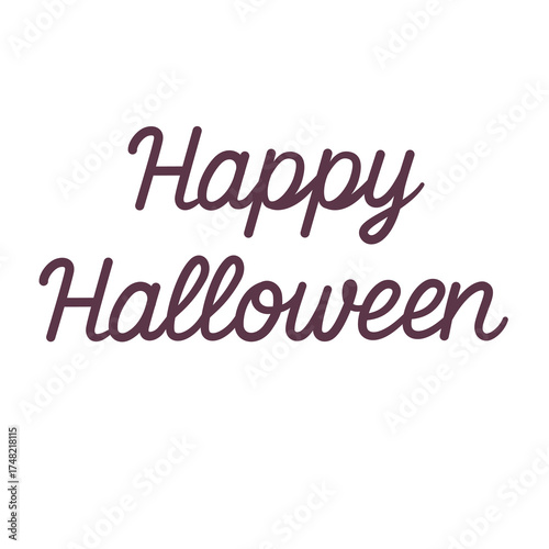 Happy Halloween text in handwritten style for festive design projects