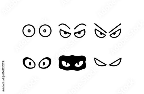 Collection of cartoon eyes with various expressions and styles