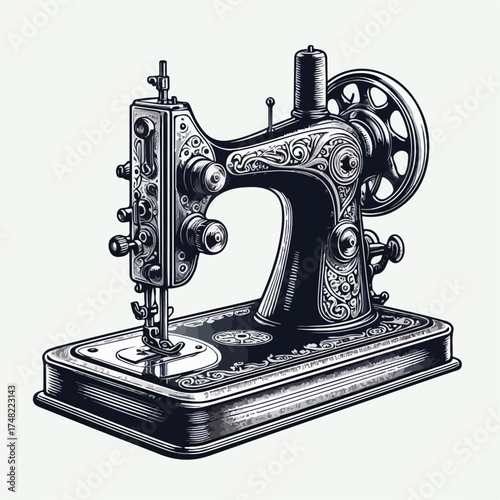 Sewing machine illustration