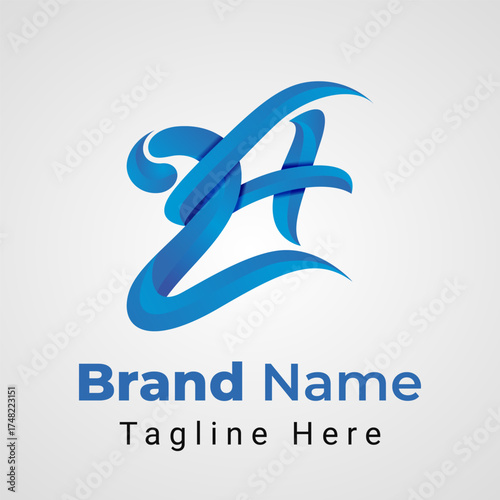 Number 24 Logo, Elegant and simple logo of number 2 and 4 with modern style.