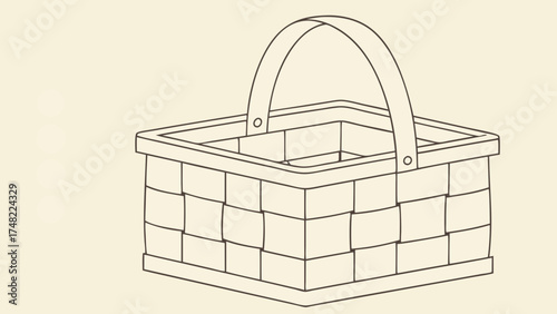 A Simple Hand-Drawn Basket Outline.