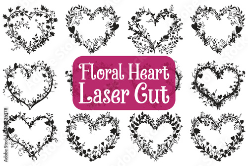 Floral Heart Laser Cut Design