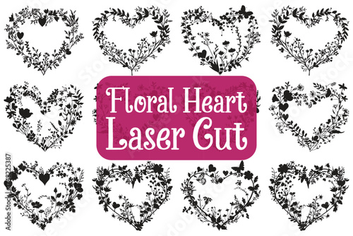 Floral Heart Laser Cut Design