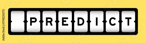 Black color in word predict  on slot banner with yellow color background