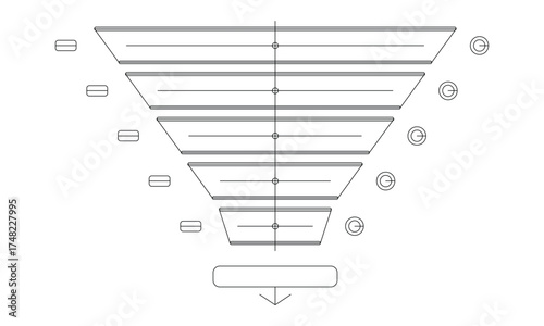 Sales Funnel Unique Vector – Lead Conversion Flow, Marketing Stages, and Customer Journey Illustration
