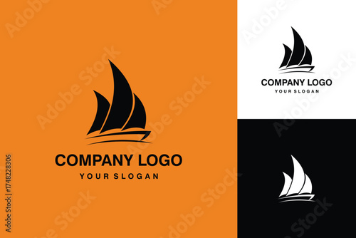 Elegant Sailing Ship Logo Design for Maritime Businesses.