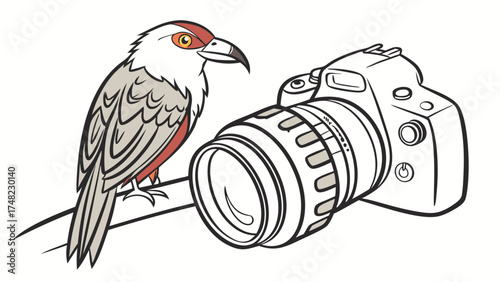 Animal Photographer with Camera Illustration.